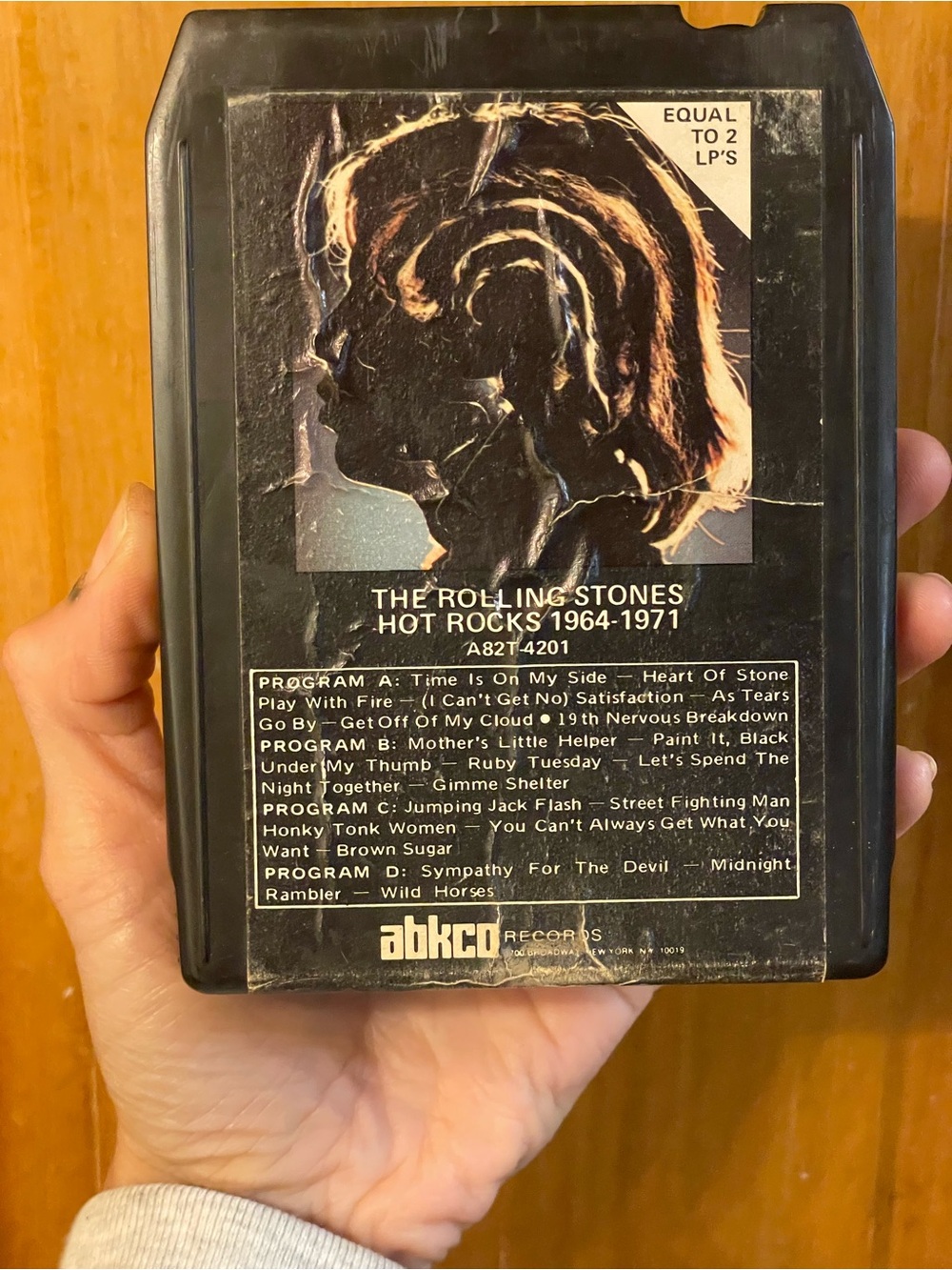 Vintage The Rolling Stones Hot Rocks 1964-1971 8-Track Tape - Black